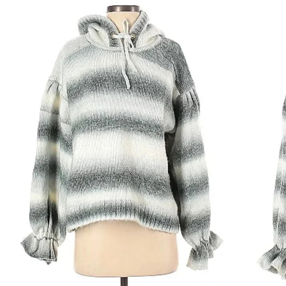 Something Navy Ombré Striped Sweater Hoodie - Picture 3 of 9